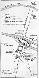 Paris - Plan des églises mérovingiennes